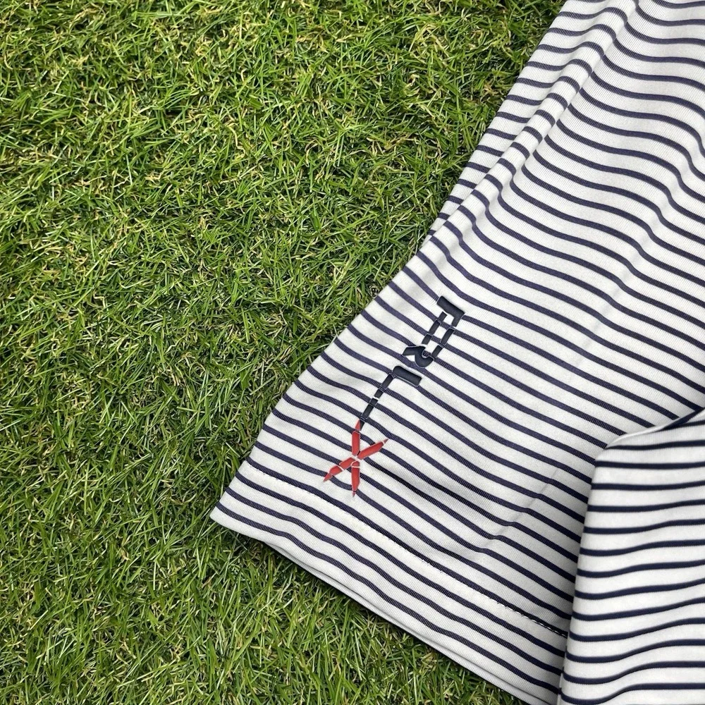 RLX Ralph Lauren Golf Polo Shirt Mens Large Striped Athletic Sportswear Sport